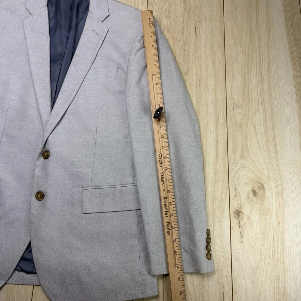 J. Crew Thompson Nailhead Gray Cotton Suit Mens 36S 31x30
